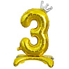 Цифры и числа Шар цифра 3 Gold Корона, на подставке 1207-4946