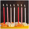 Свечи для торта Розовый Микс блеск 12шт