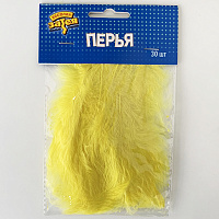 Желтая Перья декоративные желтые 10см 30шт 1501-4750