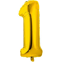 Цифры и числа Шар цифра "1", 66см Gold 1207-3668