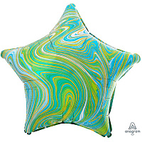Мрамор Шар 45см Звезда Мрамор Blue Green 1204-1030