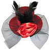  Шляпка на заколке красная 2001-4177