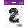 Шарик цифра "2", 101см Black