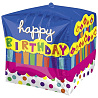 Happy Birthday Шар 3D КУБ 15" HB Торт праздничный 1209-0045