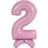 Цифры и числа Шар цифра 2 64см PastelPink на подставке 1207-4277