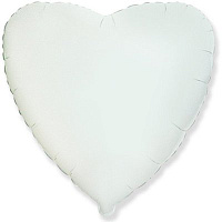 Белая Шарик Сердце 45см Пастель White 1204-0530