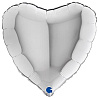Серебряная Шар сердце 45см Металлик Silver 1204-1476