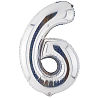 Цифры и числа К ЦИФРА 6  40" Silver блеск 1207-5407