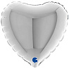 Серебряная Г Б/РИС СЕРДЦЕ 4" Металлик Silver 1204-1474
