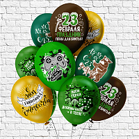 Камуфляж Шары 30см, Весёлое 23 февраля 1103-2875