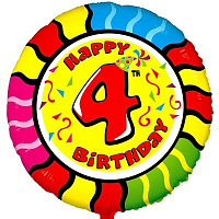 Цифры и числа Шарик 45см Happy Birthday Цифра "4" 1202-1784