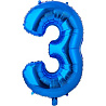 Цифры и числа Шар цифра "3", 66см Blue 1207-3680