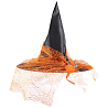 Вечеринка Хэллоуин Шляпа ведьмы брошь/вуаль оранж 39см/G 1501-6573