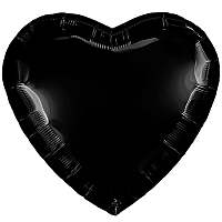 Черная Р Б/РИС СЕРДЦЕ 36" Пастель Black 1204-1412