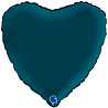 Синяя Шар Сердце 45см Сатин Petrol Blue 1204-1377