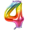 Радужная Шар цифра "4", 101см Радуга металлик 1207-3399