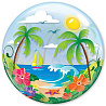 Гавайская вечеринка Шар Bubble 22" Тропический рай, 56 см 1202-1477