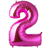 Цифры и числа Шар цифра "2", 101см Pink 1207-2180