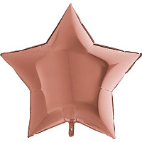 Розовое Золото Шар ЗВЕЗДА 91см Металлик Rose Gold 1204-0759
