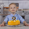 Свеча -цифра "2" Золотая, 8 см