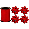 Красная Банты звезды+Лента глиттер красный 1507-1874