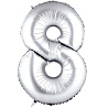 Цифры и числа Шар цифра "8", 66см Silver 1207-3206