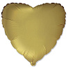 Золотая Шар сердце 45см Сатин Lemon 1204-1492