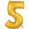 Цифры и числа Шар фигура цифра "5", 66см Gold 1207-3527
