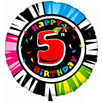 Цифры и числа Шарик 45см Happy Birthday Цифра "5" 1202-1785