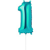 Цифры и числа Шар цифра "1" 40см Turquoise под воздух 1206-1222