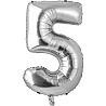 Цифры и числа Шар цифра "5", 66см Silver 1207-3662