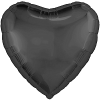 Черная Р Б/РИС СЕРДЦЕ 30" Графит 1204-1455