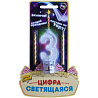 Неон бар Цифра LED"3"д/торта и праздн стола+2свеч 1501-3715