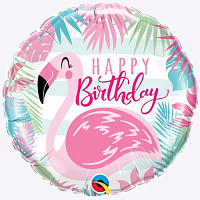 Фламинго Шарик 45см H.Birthday Фламинго розовый 1202-2690