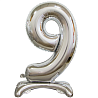 Цифры и числа Шар цифра "9", 76см Silver под воздух 1207-3655