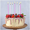 Свечи для торта Розовый Микс 17см 24шт