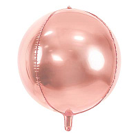 Розовое Золото Шар 3D СФЕРА 16" Металл Rose Gold 1209-0413