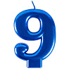 Синяя Свеча -цифра "9" Синяя, 8 см 1502-6113
