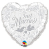  Шарик 36" Just Married Pearl, Silver 1203-0364