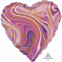 Мрамор Шар 45см Сердце Мрамор Purple 1204-1046