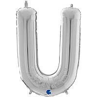 Буквы Шар буква "U", 66см Silver 1207-3786