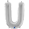 Буквы Шар буква "U", 66см Silver 1207-3786