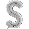 Буквы Шар буква "S", 66см Silver 1207-3784