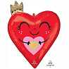  Шар фигура Сердце красное с короной 1207-4231