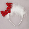 Валентинов День Ободок Сердце с крыльями красное блеск 1501-6231