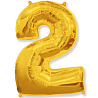 Цифры и числа Шарик цифра "2", 101см Gold 1207-2828
