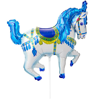 Шарики из фольги Шар Мини фигура Лошадь цирковая голубая