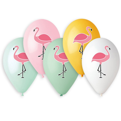 Наборы в упаковках Шарики Фламинго 3х цветный 36см, 5шт