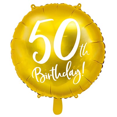 Шарики из фольги Шар 45см Happy Birthday 50th Gold