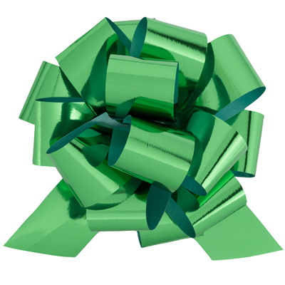 Упаковочный Бант-шар складной метал зеленый 11см/G